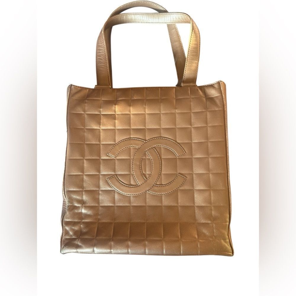Chanel Gold Quilted Tote Bag